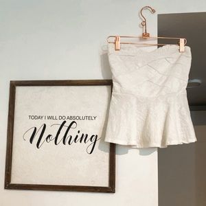 White strapless top